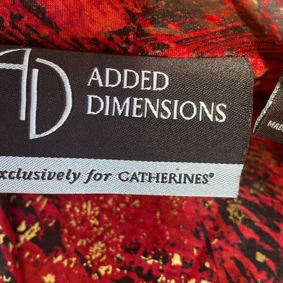 Added Dimensions Red Gold belted Jacket 4X NWOT - Picture 7 of 11